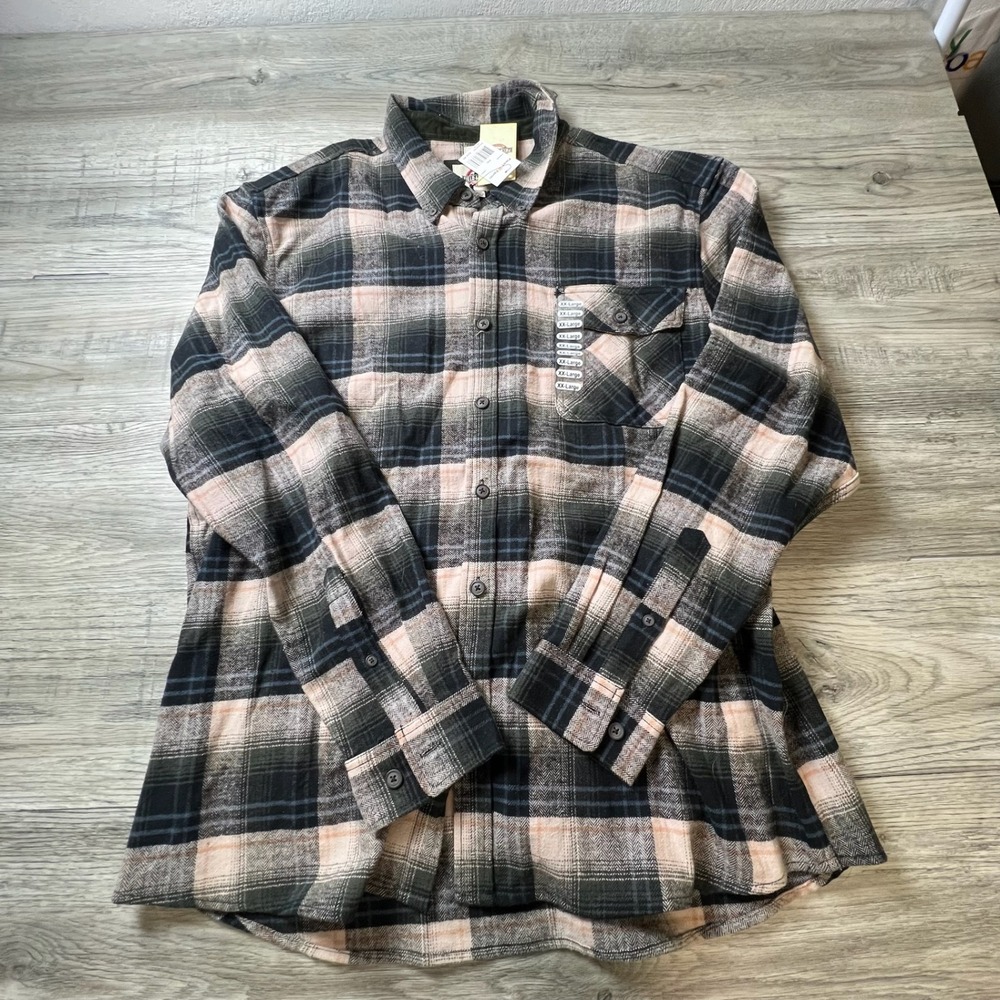 Field & Forest Flannel Shirt Mens XXL Green Plaid Legend Button Down NWT FFM6385